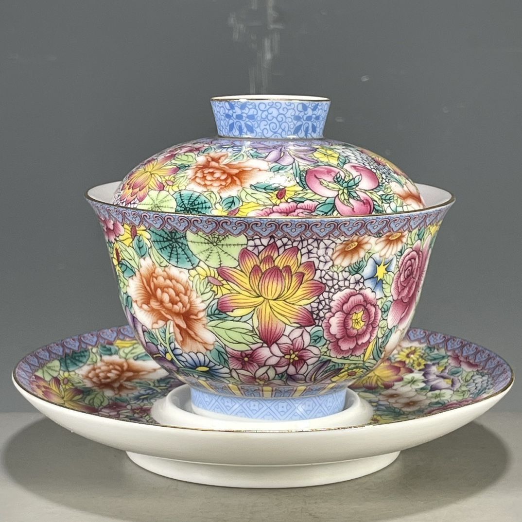 Vintage Collectible Pottery - Китайский винтажный фарфоровый гайвань из старинной