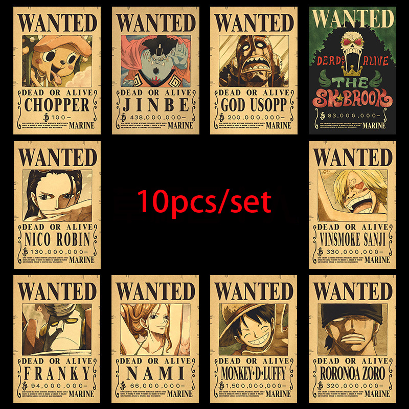 Vintage Collectible Figurines - 10 шт. Аниме One Piece: Плакаты