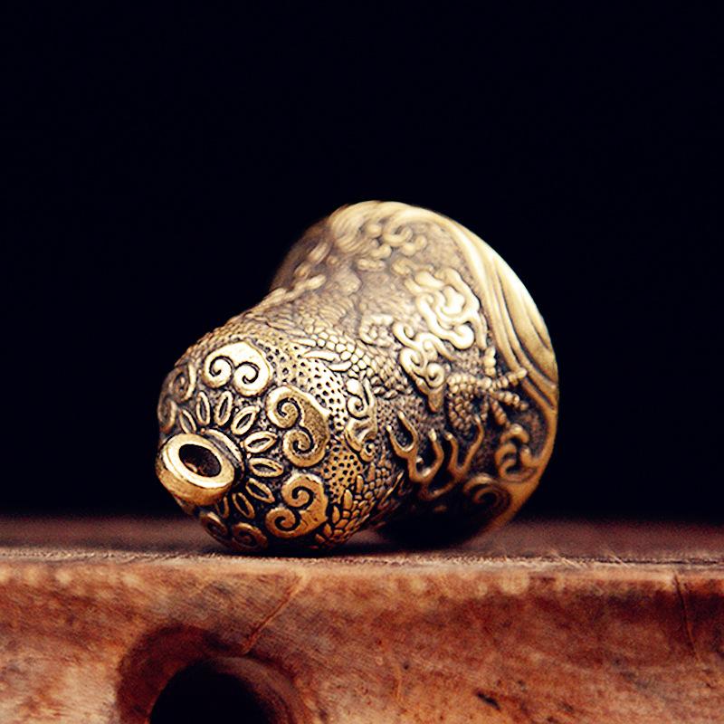 Vintage Collectible Bells - Винтажный латунный колокольчик, резной тотем дракона,