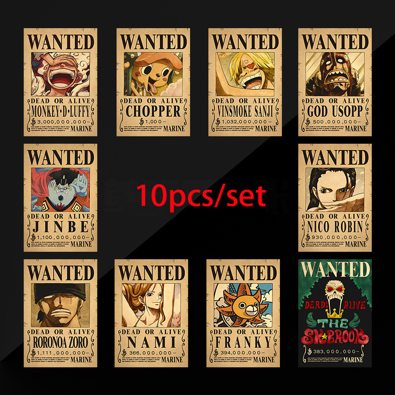 10 шт. Аниме One Piece: Плакат – обзор и цена Vintage Collectible Figurines