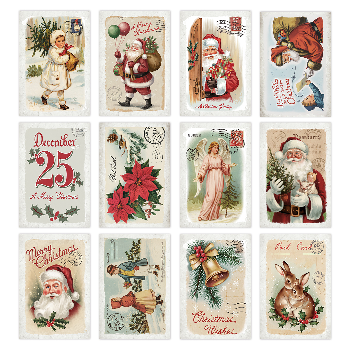 12 шт., винтажная рождественск – обзор и цена Vintage Collectible Stamps